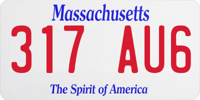 MA license plate 317AU6
