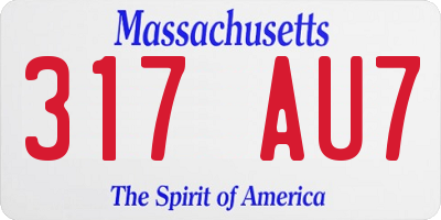 MA license plate 317AU7
