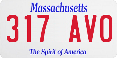 MA license plate 317AV0