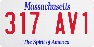 MA license plate 317AV1