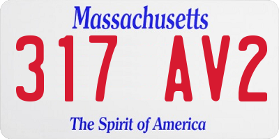 MA license plate 317AV2