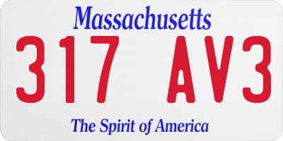 MA license plate 317AV3