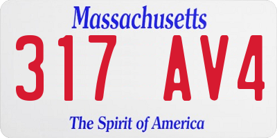 MA license plate 317AV4