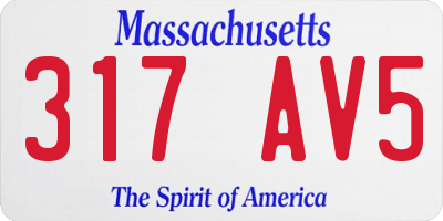 MA license plate 317AV5