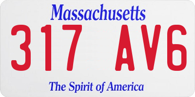 MA license plate 317AV6