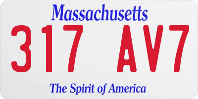 MA license plate 317AV7