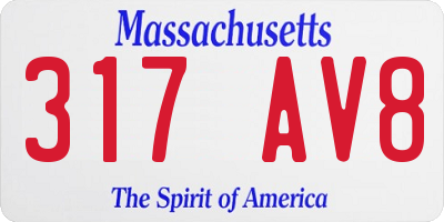 MA license plate 317AV8