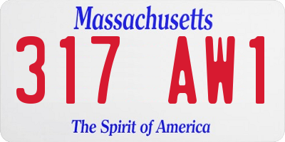 MA license plate 317AW1