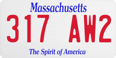 MA license plate 317AW2
