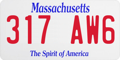 MA license plate 317AW6