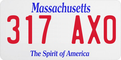 MA license plate 317AX0