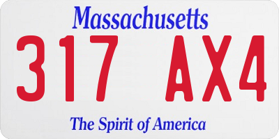 MA license plate 317AX4