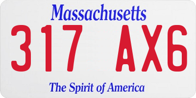 MA license plate 317AX6