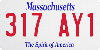 MA license plate 317AY1