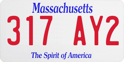 MA license plate 317AY2