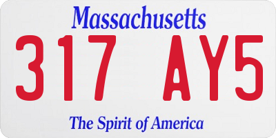 MA license plate 317AY5