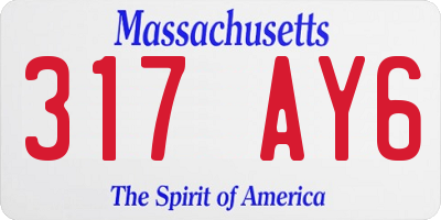 MA license plate 317AY6