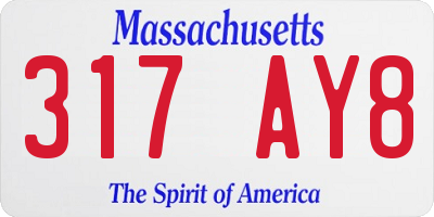 MA license plate 317AY8