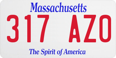 MA license plate 317AZ0