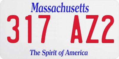 MA license plate 317AZ2