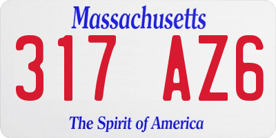 MA license plate 317AZ6