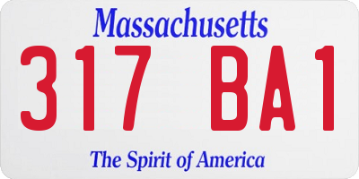 MA license plate 317BA1