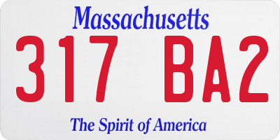 MA license plate 317BA2