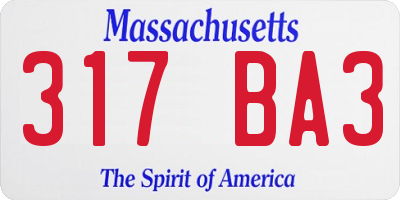 MA license plate 317BA3
