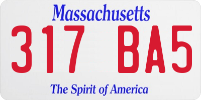 MA license plate 317BA5