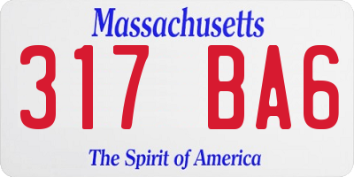 MA license plate 317BA6
