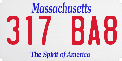 MA license plate 317BA8