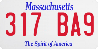 MA license plate 317BA9