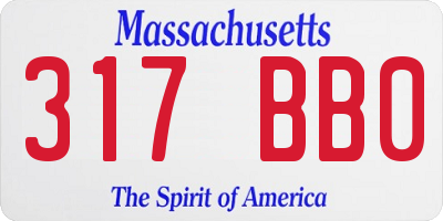 MA license plate 317BB0