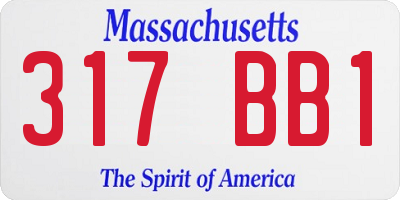 MA license plate 317BB1
