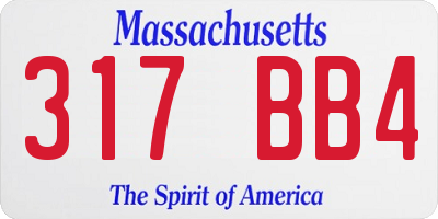 MA license plate 317BB4