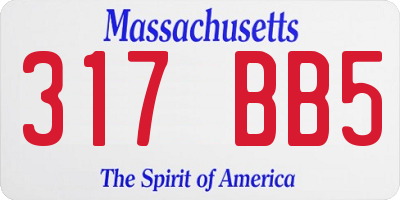 MA license plate 317BB5