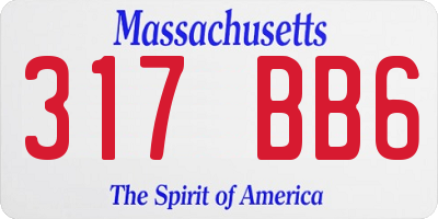 MA license plate 317BB6