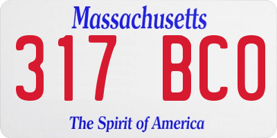 MA license plate 317BC0