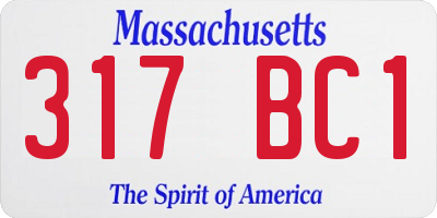 MA license plate 317BC1