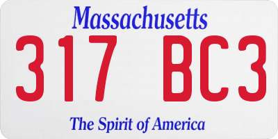 MA license plate 317BC3