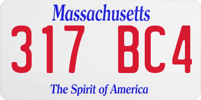 MA license plate 317BC4