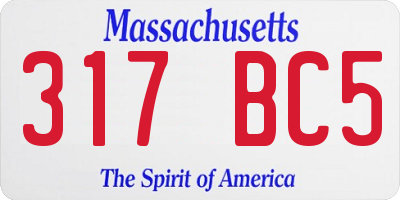 MA license plate 317BC5