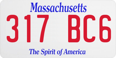 MA license plate 317BC6