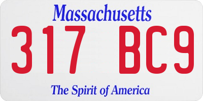 MA license plate 317BC9