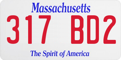 MA license plate 317BD2
