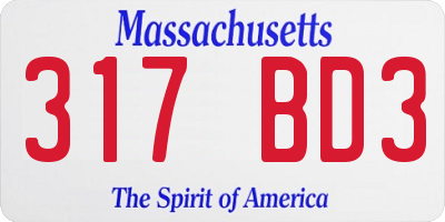 MA license plate 317BD3