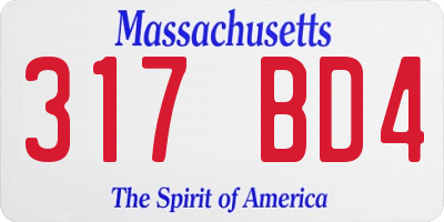 MA license plate 317BD4