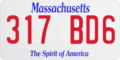 MA license plate 317BD6