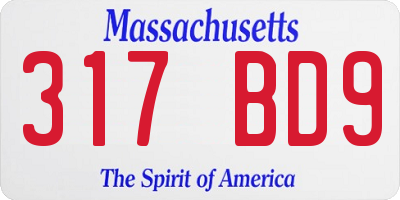 MA license plate 317BD9
