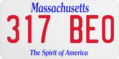 MA license plate 317BE0